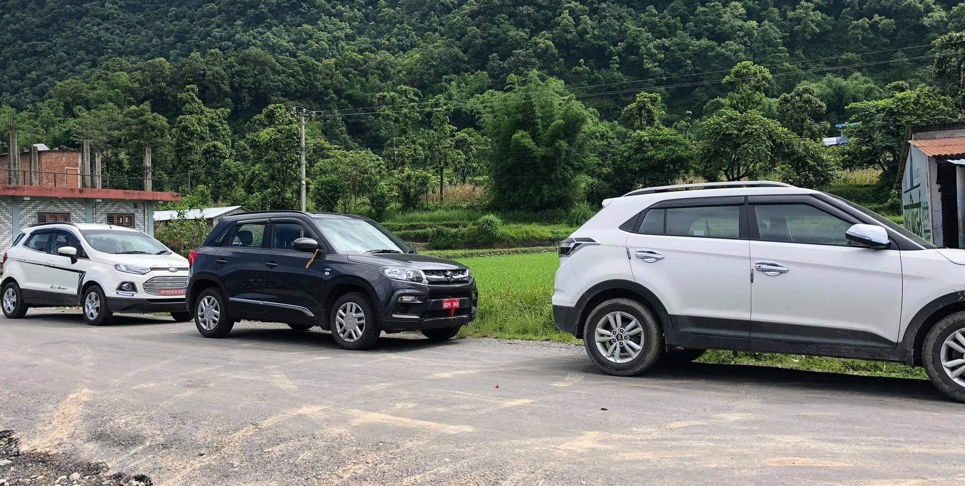 Car parking on the road