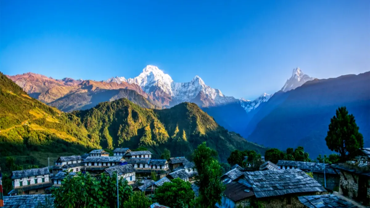 Typical Local Nepali Villages En Route to the Annapurna Base Camp Trek