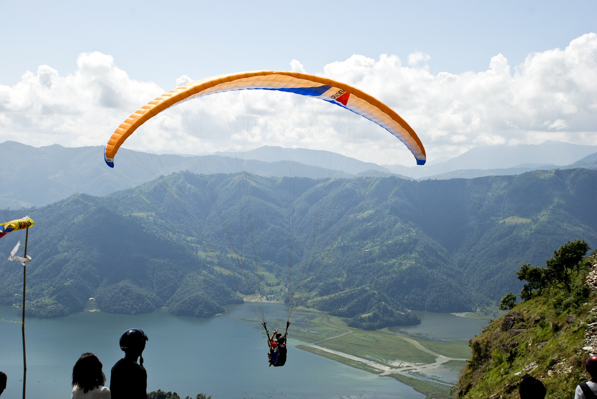 Paragliding in Pokhara, Nepal
