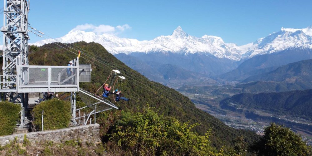 zipline from sarangkot Pokhara