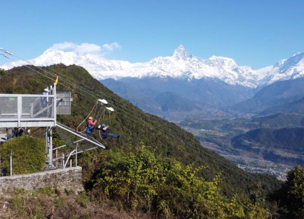 zipline from sarangkot Pokhara