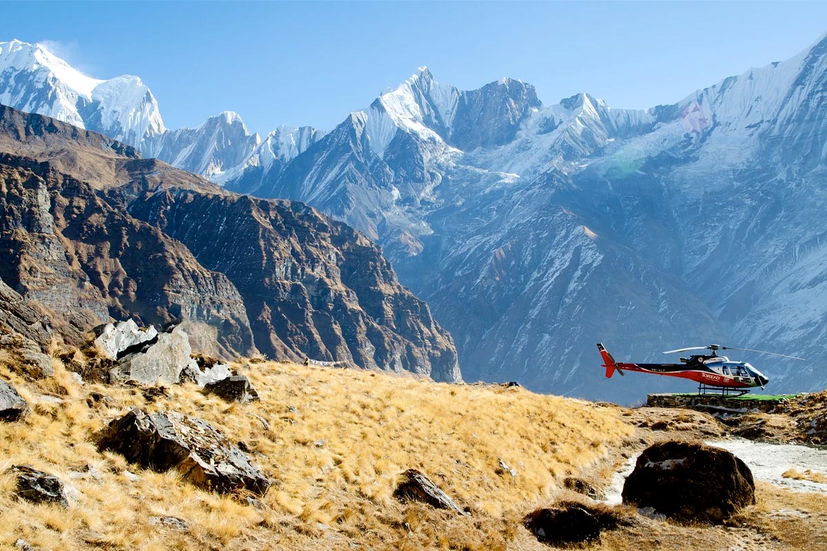 Annapurna Base Camp—Majestic Mountain Views and Adventure Helicopter Ride
