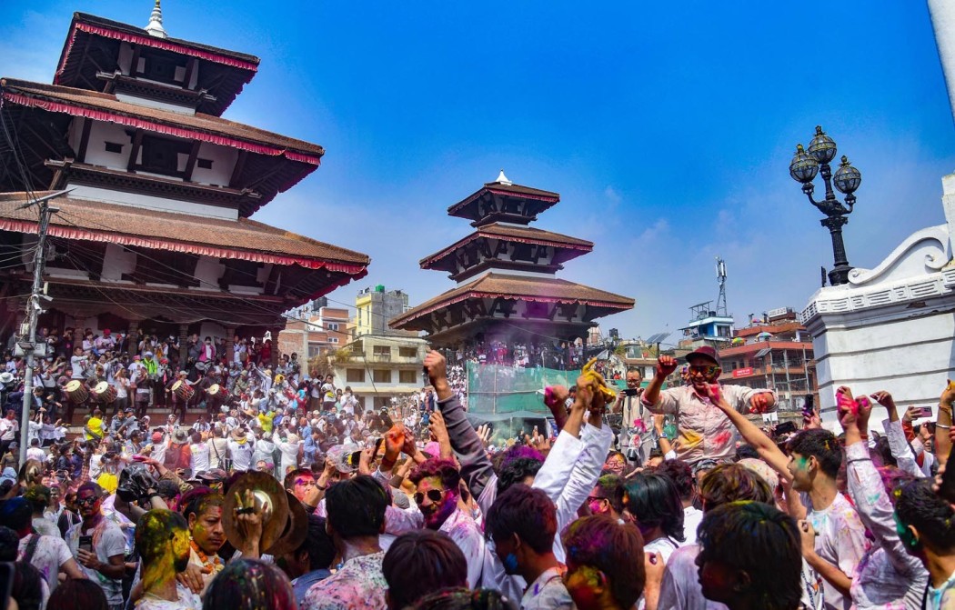 Holi in Kathmandu Durbar Square